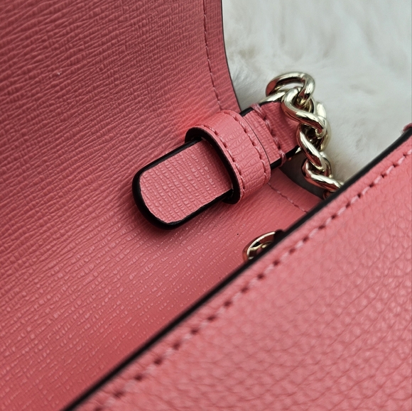 Kate Spade pink peach clutch wallet crossbody bag gold chain‎ straps - Picture 6 of 10